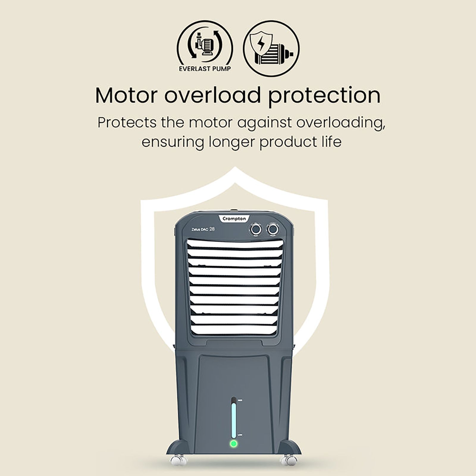 Buy Crompton Zelus DAC 43 Litres Mini Desert Air Cooler with